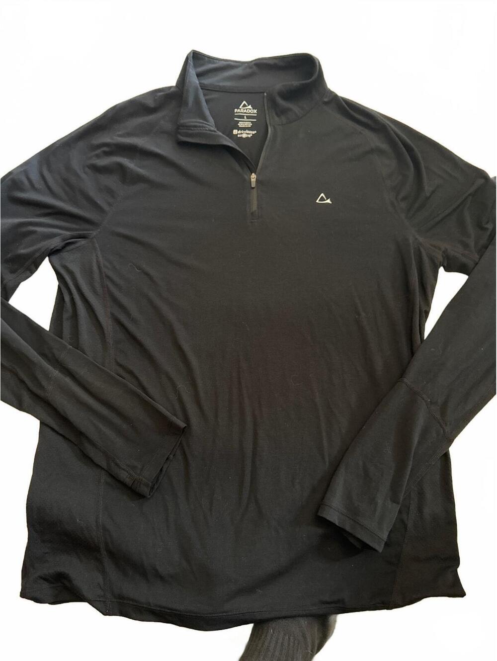 Paradox Men's Black Long-Sleeve Quarter-Zip Pullover Activewear Top Large